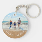 写真パーソナライズされたキーチェインとカスタム文字 キーホルダー (裏面)