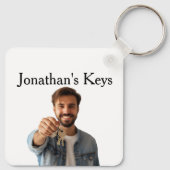 写真パーソナライズされたギフトおもしろい キーホルダー (裏面)