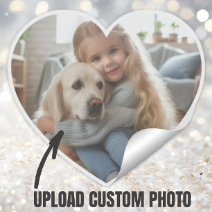 写真パーソナライズされたギフト子犬ペットハートのアップロード シール