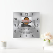 写真パーソナライズされたギフトPastor and Wife, CLOCK スクエア壁時計 (ホーム)