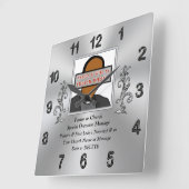 写真パーソナライズされたギフトPastor and Wife, CLOCK スクエア壁時計 (傾斜)