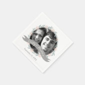 写真パーソナライズされたクオーツピンクのフォレ結婚スト スタンダードカクテルナプキン (角)