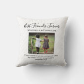 写真パーソナライズされたクリスチャン引用文の最高の友達 クッション (裏面)