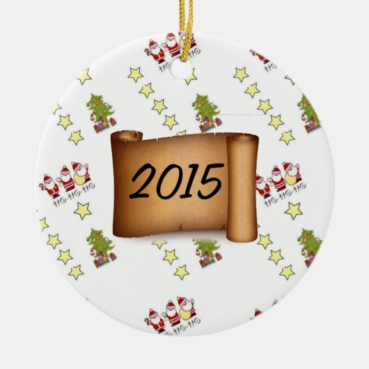 写真パーソナライズされたクリスマスオーナメントテンプレート セラミックオーナメント (正面)