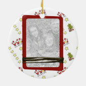 写真パーソナライズされたクリスマスオーナメントテンプレート セラミックオーナメント (裏面)