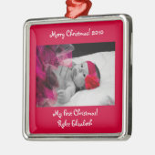 写真パーソナライズされたクリスマスオーナメント メタルオーナメント (左)