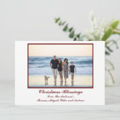 写真パーソナライズされたクリスマスカード赤 (スタンド正面)