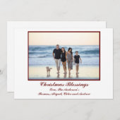 写真パーソナライズされたクリスマスカード赤 (正面/裏面)