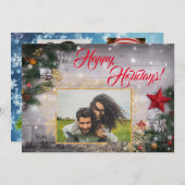 写真パーソナライズされたクリスマスカード シーズンカード (正面/裏面)