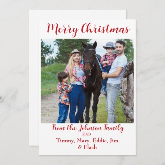 写真パーソナライズされたクリスマスカード シーズンカード (正面/裏面)