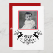 写真パーソナライズされたクリスマスカード 案内状 (正面/裏面)