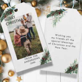 写真パーソナライズされたクリスマスギフトタグ ギフトタグ