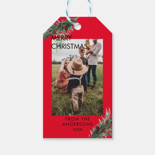 写真パーソナライズされたクリスマスギフトタグ ギフトタグ (正面)