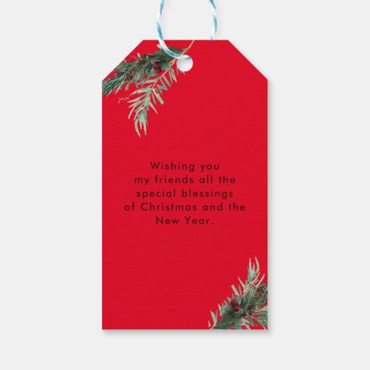 写真パーソナライズされたクリスマスギフトタグ ギフトタグ (裏面)