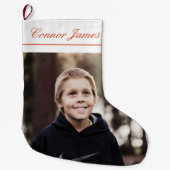 写真パーソナライズされたクリスマスストッキング ラージクリスマスストッキング (正面)