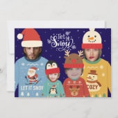 写真パーソナライズされたクリスマスファミリー シーズンカード (正面)