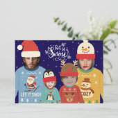 写真パーソナライズされたクリスマスファミリー シーズンカード (スタンド正面)