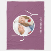 写真パーソナライズされたクリスマスホリデーパープル フリースブランケット (正面)