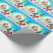 写真パーソナライズされたクリスマスラッピング紙 ラッピングペーパー (角)