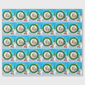 写真パーソナライズされたクリスマスラッピング紙 ラッピングペーパー (フラット)