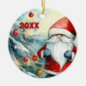 写真パーソナライズされたクリスマス格言 セラミックオーナメント (正面)