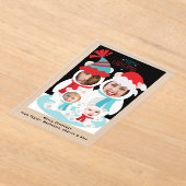 写真パーソナライズされたクリスマス極熊の家族 アクリル招待状 (レイダウン)