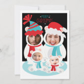 写真パーソナライズされたクリスマス極熊の家族 シーズンカード (正面)