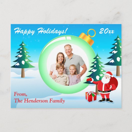 写真パーソナライズされたクリスマス飾りポストカード2 シーズンポストカード (正面)