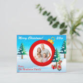 写真パーソナライズされたクリスマス飾りポストカード3 シーズンポストカード (スタンド正面)