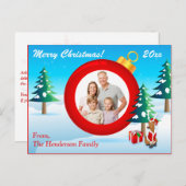 写真パーソナライズされたクリスマス飾りポストカード3 シーズンポストカード (正面/裏面)