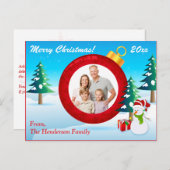 写真パーソナライズされたクリスマス飾りポストカード5 シーズンポストカード (正面/裏面)
