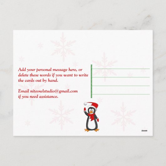 写真パーソナライズされたクリスマス飾りポストカード5 シーズンポストカード (裏面)