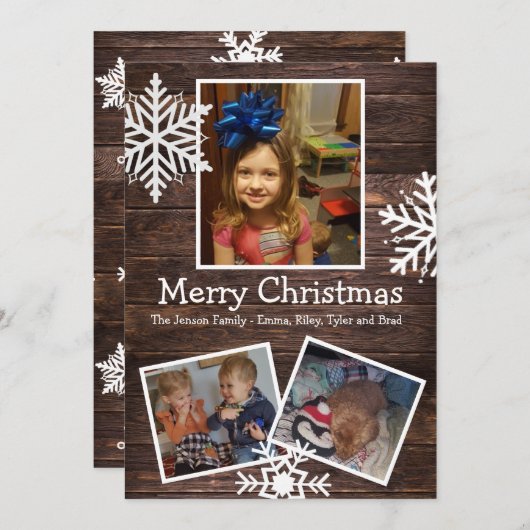 写真パーソナライズされたクリスマス シーズンカード (正面/裏面)