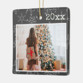 写真パーソナライズされたクリスマス セラミックオーナメント (左)