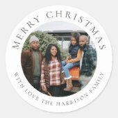 写真パーソナライズされたクリスマス ラウンドシール (正面)