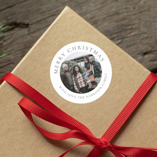 写真パーソナライズされたクリスマス ラウンドシール