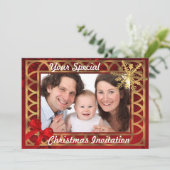 写真パーソナライズされたクリスマス 招待状 (スタンド正面)