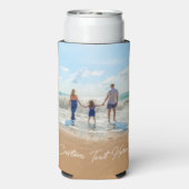 写真パーソナライズされたクーラーボックスとカスタム文字 スリム缶クーラー (Seltzer裏面)