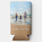 写真パーソナライズされたクーラーボックスとカスタム文字 スリム缶クーラー (裏面)