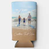 写真パーソナライズされたクーラーボックスとカスタム文字 スリム缶クーラー (正面)