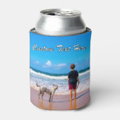 写真パーソナライズされたクーラーボックスとカスタム文字 缶クーラー (缶正面)