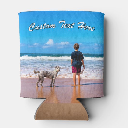 写真パーソナライズされたクーラーボックスとカスタム文字 缶クーラー (裏面)