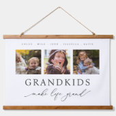 写真パーソナライズされたグランドキッズが人生を壮大にする 吊り下げ型タペストリー (正面)