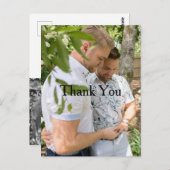 写真パーソナライズされたゲイ結婚の感謝はがき ポストカード (正面/裏面)