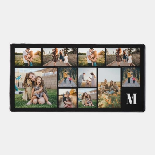 写真パーソナライズされたコラージモノグラム デスクマット (正面)