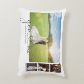 写真パーソナライズされたコラージュあなたと私のハート アクセントクッション (裏面(縦))