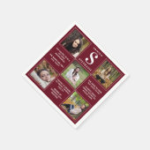 写真パーソナライズされたコラージュおもしろいファクト卒業 スタンダードカクテルナプキン (角)