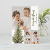 写真パーソナライズされたコラージュお洒落クリスマス シーズンカード (スタンド正面)
