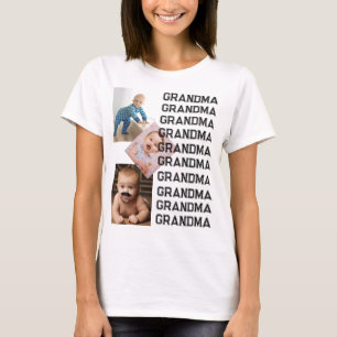写真パーソナライズされたコラージュのおばあちゃん Tシャツ