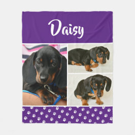 写真パーソナライズされたコラージュのペット犬の名前 フリースブランケット
